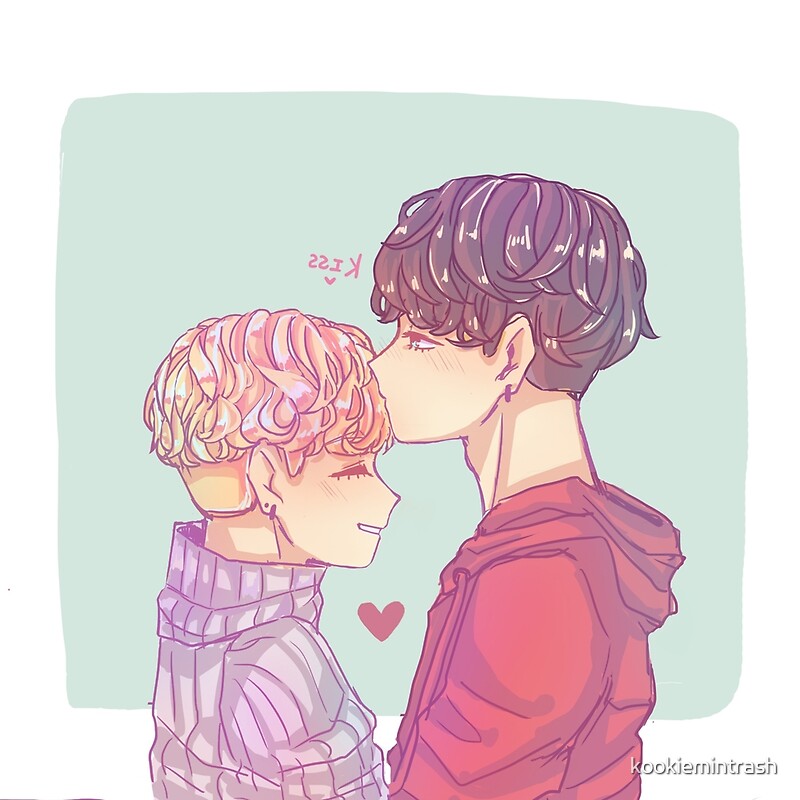 "Jikook cute kiss" by kookiemintrash | Redbubble