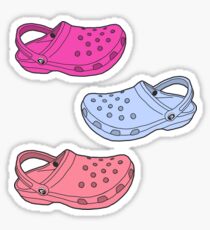 Rosa, korallenrote und hellblaue Crocs-Packung Sticker