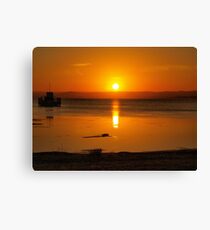 sunset on the lake Canvas Print