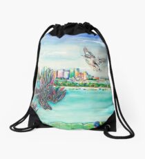 Birds Eye View Taronga Zoo, Sydney Drawstring Bag