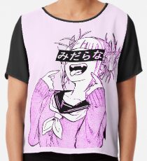 LEWD (PINK) - Sad Japanese Anime Aesthetic Chiffon Top