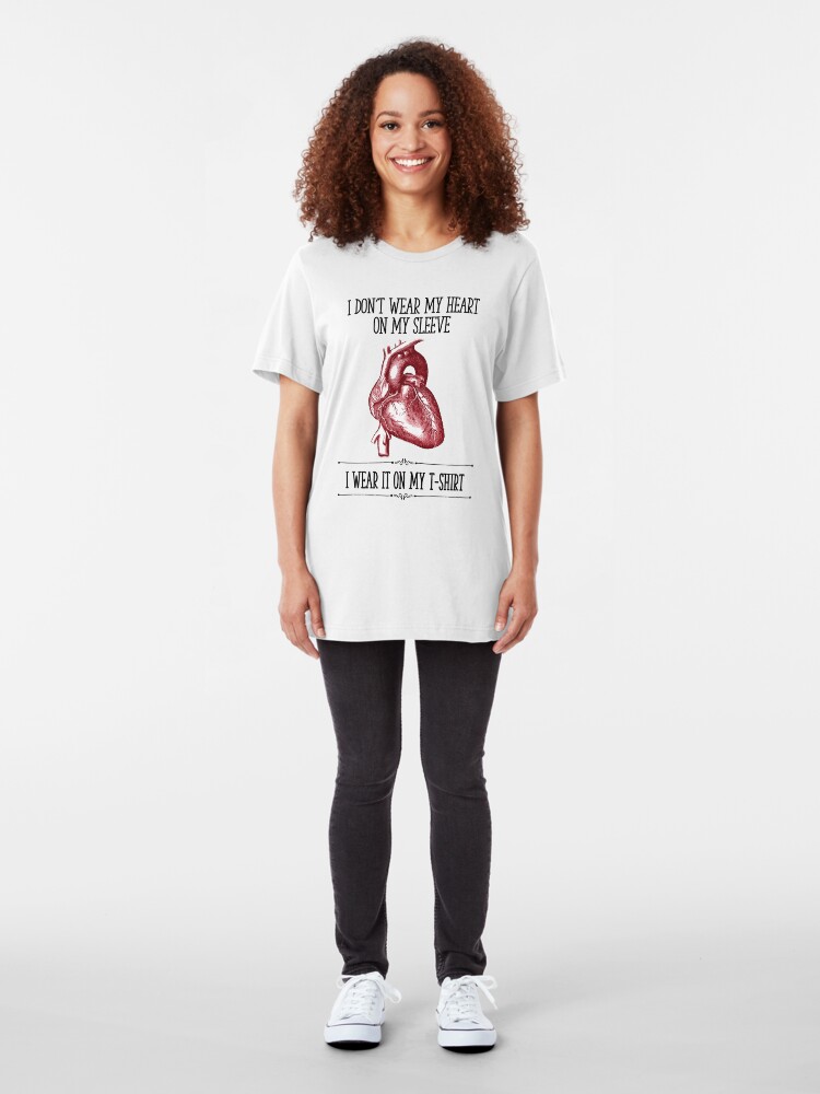 Alternate view of I Don't Wear My Heart On My Sleeve Slim Fit T-Shirt