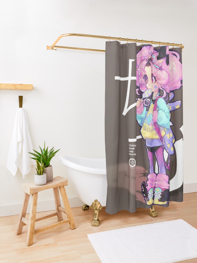Alternate view of chibi Shower Curtain