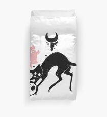 Gruselige schwarze Katze-Grafik Bettbezug
