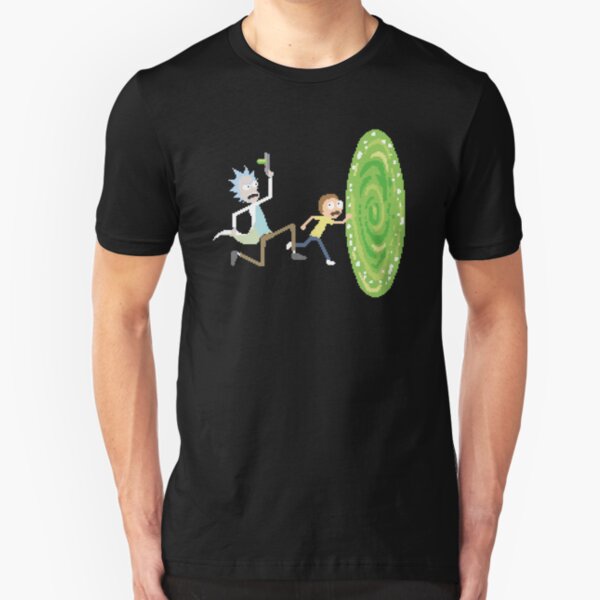 Rick and Morty Pixels - Pixel Rick! Slim Fit T-Shirt