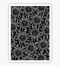 Monochrome floral and leaf pattern Sticker