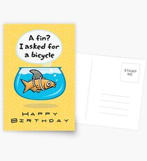 Fish Bicycle Birthday Postcards