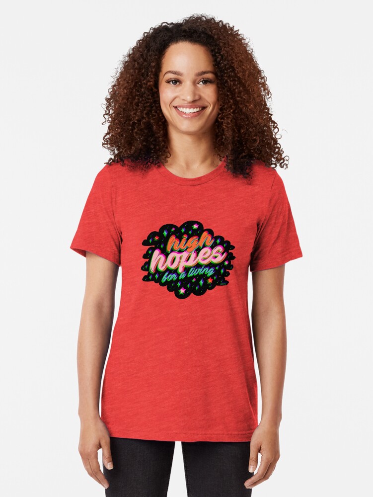 Alternate view of High Hopes for a Living in 3D Tri-blend T-Shirt