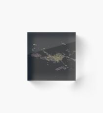 Bloque acrílico Vista isométrica mapa de Zaragoza