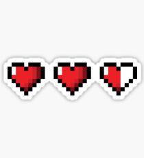 Half-Heart Video Game Hearts Sticker