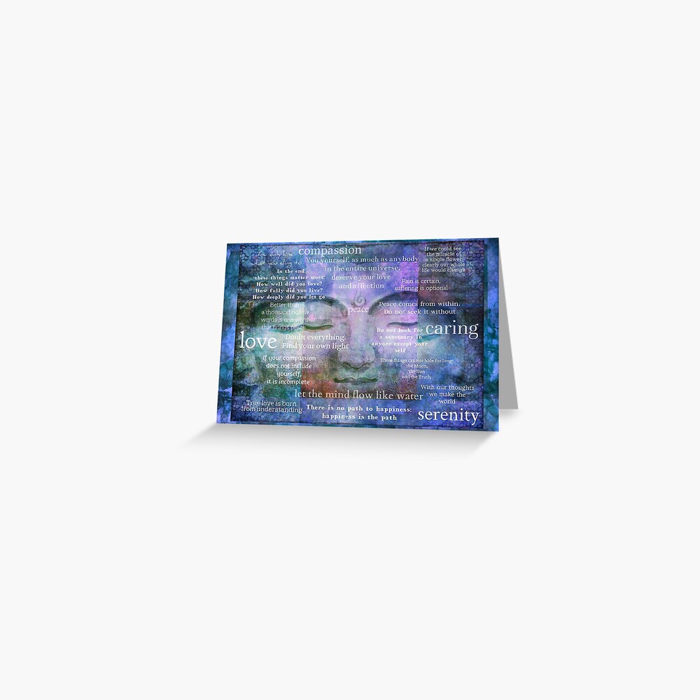 Buddha Awakening spiritual art with quotes Greeting Card