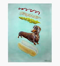 Hot Doggin' - Dachshund in a Bun Photographic Print