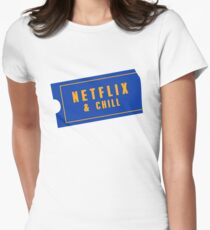 Netflix and Chill Women's Fitted T-Shirt