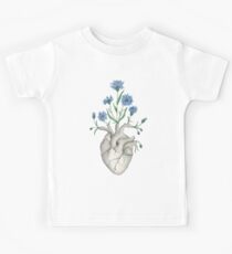 Floral Heart: Human Anatomy Cornflower Valentines Day Gift Kids Tee