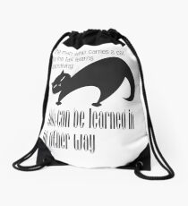 The Well-Read cat -1 Drawstring Bag