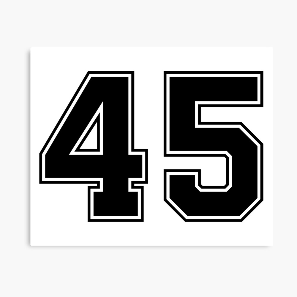 "45 American Football Classic Vintage Sport Jersey Number in black