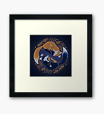 Night foxes Framed Print