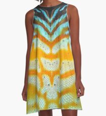 mirror of yellow and red Discus fish Symphysodon A-Line Dress