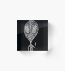 Squiggly Alien Inverted Acrylic Block