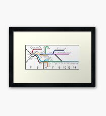 Long Island Railroad Route Karte Gerahmter Kunstdruck