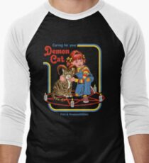 Sorge für deine Dämonenkatze Baseballshirt für Männer