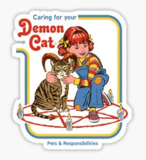 Caring For Your Demon Cat Sticker