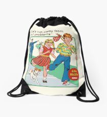 Let's Run Away Drawstring Bag