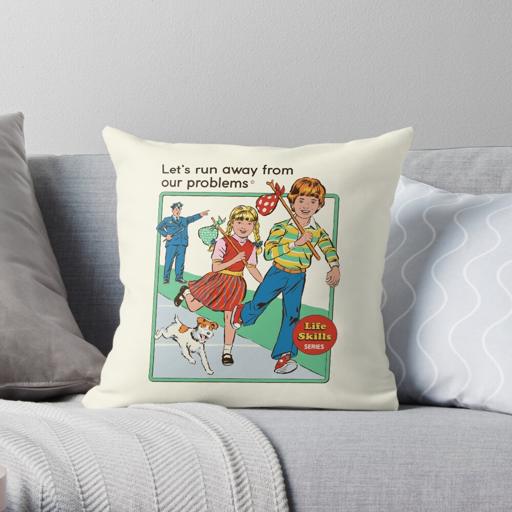 Let's Run Away Throw Pillow