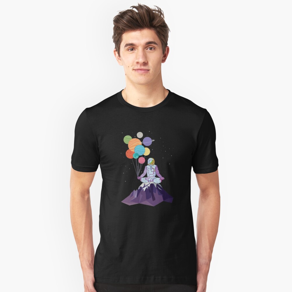 astronaut with balloons t shirt