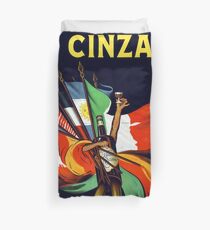 Vintage poster italian Bitter Cinzano Duvet Cover