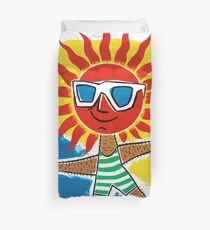 Estoril Portugal Vintage Poster Restored Duvet Cover