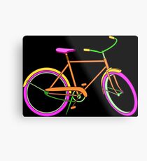 Neon Bike with Pink Metal Print