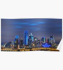 Dallas Star Skyline Poster