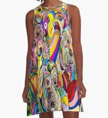 Hunde, Hunde, Hunde! A-Linien Kleid