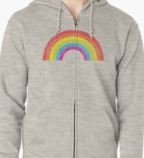 Vintage Rainbow Zipped Hoodie