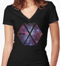 Camiseta entallada de cuello en V Exo-nebulosa
