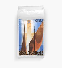 Lake Garda Italy Vintage Poster Restored Duvet Cover