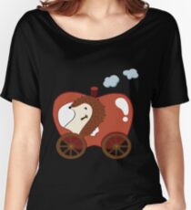 Camiseta ancha Erizo en una aventura de Apple Car