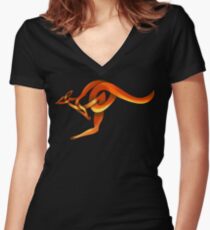 Celtic Knot Kangaroo Women's Fitted V-Neck T-Shirt