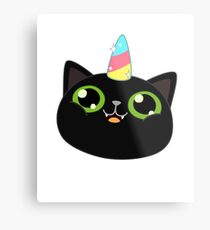 Black Caticorn Metal Print