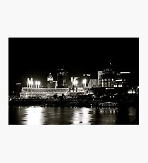 Cincinnati skyline, black and white Photographic Print