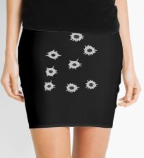 Bullet Holes by Chillee Wilson Mini Skirt