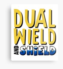 Dual Wield and Shield Awesome Gamer Design Metal Print