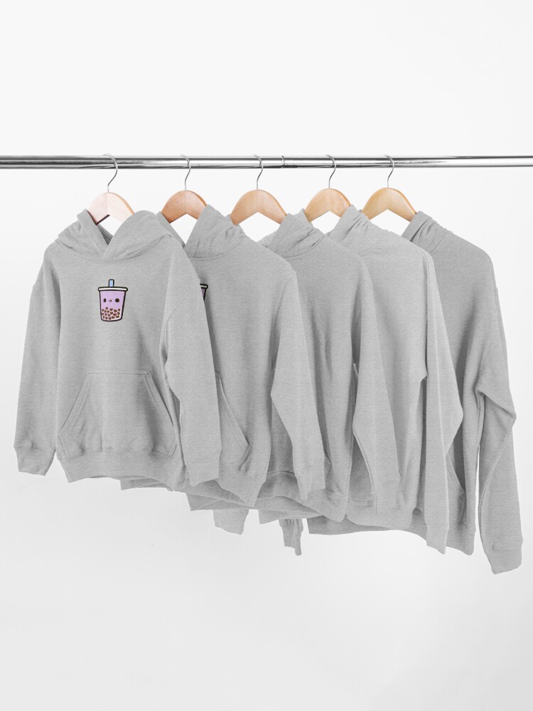 Alternate view of Cute Love Heart Bubble Tea Kids Pullover Hoodie