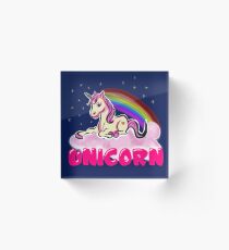 Rainbow star cloud unicorn Acrylic Block