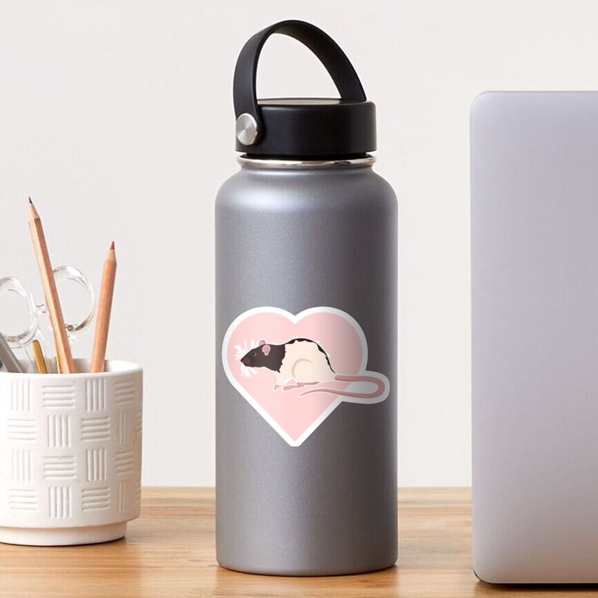 Hooded Rat with heart Sticker
