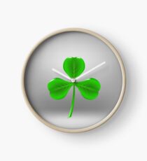 Green Leaf Clover Clock