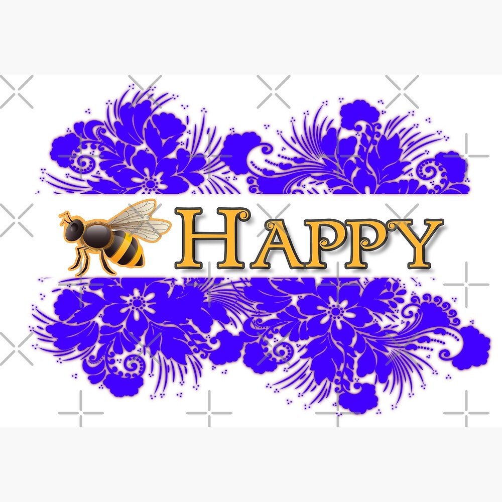 Bee happy - floral design — Poster