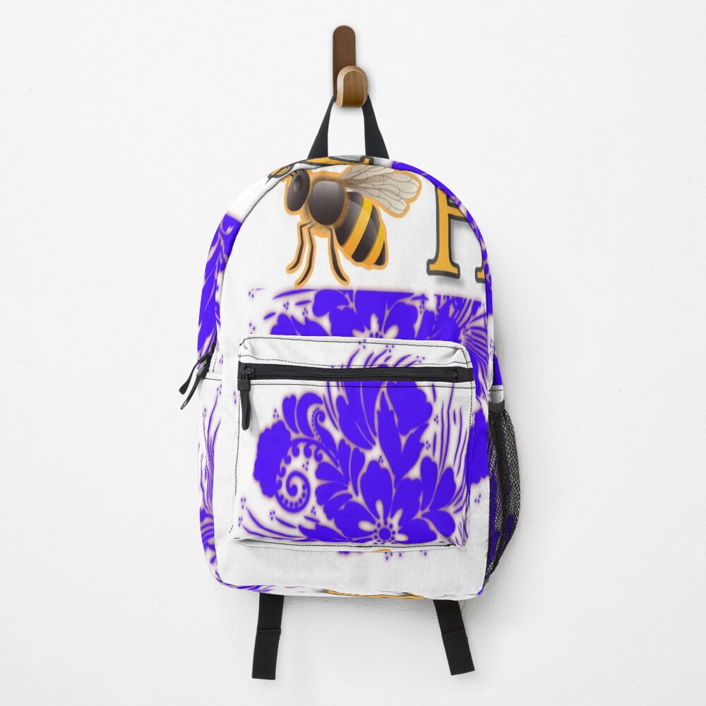 Bee happy - floral design on a backpack