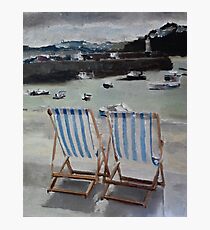 Deck Chairs at St Ives Photographic Print